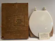 Vintage Sears 1972 Lustrous Pearl Lucite Standard Size Toilet Seat NOS in Box