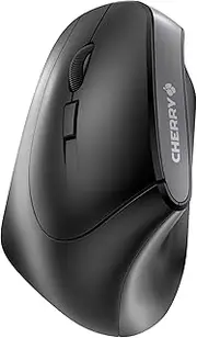 CHERRY MW 4500 Left Wireless Mouse, Ergonomic Left-Handed Mouse in 45° Design, 6 Buttons and Scroll Wheel, Precise Sensor with 3-Level Adjustable Resolution, Black