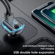 Bluetooth 5.0 FM Transmitter for Car MP3 Player with Dual USB Ports-.-