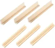 Kisangel 6pcs Wooden Domino Racks Decorative Desk Card Holder for DIY Craft Projects Family Bonding Activities and Creative Play Wooden Base for Home and Office Decor