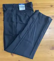 IZOD Boy's Bi-Stretch Flat Front Dress Pant, Black, 14 Husky