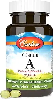 Carlson Labs Vitamin A Palmitate, 15000 IU, 240 Softgels