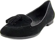 [BOC] B.O.C. Womens Kary Leather Square Toe Slide Flats, Black, Size 6.0