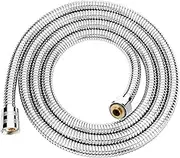 Shower Hose 2M Flexible Long Shower Hose Chrome Made of Stainless Steel Anti-Kink Anti-Explosion Leakproof Encryption Universal Brass Connector Replacement Metal Shower Pipe Cable
