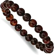 [JewelryWeb] 8mm Red Sandalwood Beaded Stretch Bracelet-Stretch-Bracelet for Women