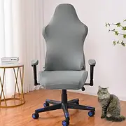 Split Office Chair Cover Gaming Burgundy Chair Covers Printed Stretch Computer Game Chair Slipcover for Leather Office Game Reclining Racing Ruffled Gamer Chai
