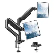 Dual Monitor Mount Fits 13 to 32 Inch Computer Screen, Dual Monitor Arm Black