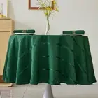 Round Plaid Table Cloth Waterproof Checkered Jacquard Tablecloth, Elegance Wr...