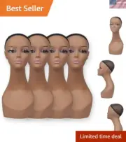 4 Pcs Lifelike Female Plastic Mannequin Head Wig Stand Realistic Wig Display ...