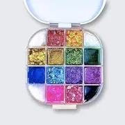 Aloe Vera Glitter Palette – 16-Color Biodegradable Glitter Gel, Vegan & Cruelty-Free, Mess-Free, Hydrating, Quick-Dry Formula for Face, Body & Hair, Long-Lasting, Australian Made (Brights)