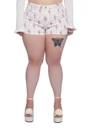 [Sugar Thrillz] Plus Gardens In Bloom Twill Shorts