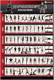 Ripcords Exercise Guide Poster Resistance Band Workout Chart