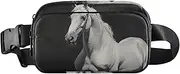 [XYMZR] White Horse Closeup Fanny Pack Hip Bag Belt Bag for Women Man Fashion Waist Pack Water-repellent Crossbody Bag for Halloween Costumes Running Hiking Jogging Travel Sport, Multi-colored, one size