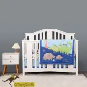New Baby Boys 3 Pieces Cotton Nursery Bedding Crib Cot Sets-- Dinosaur set