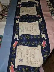 Unfinished Ten Commandments Patchwork Quilt/Table Runner Strip 105" X 16"Wide