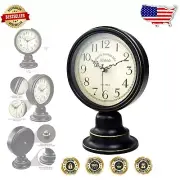 Vintage Farmhouse Desk Clock with Large Arabic Numerals - Battery Operated
