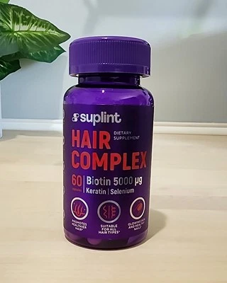 Suplint Hair Complex Biotin Keratin Selenium Dietary Supplement 60 capsules NEW