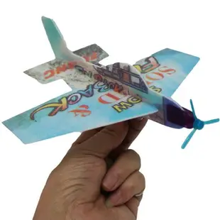 360度迴旋飛機 DIY保麗龍飛機童玩/一大袋100支入(促15) PY209-419 手擲滑翔機 前螺旋槳造型-錸E-0001