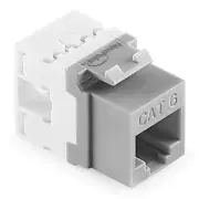 NavePoint 180 Degree Cat6 Keystone Jack, RJ45 Ethernet, Type 110 Gray, 50-Pack