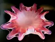 Vintage Murano Large Pink Opaline Glass Fratelli Toso One Of A Kind