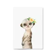 Cute Baby Meerkat Nursery Animal Gift Wall Art