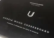UNCOMMON JAMES - 15" Acacia Wood CheeseBoard - Charcuterie Cutting Board - NIB