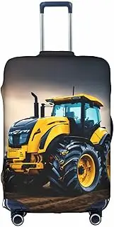 [Pvinnk] Company Farm Tractor Print Protective Luggage Cover Elastic Washable Suitcase Protector Travel Gear Protector, White, X-Large