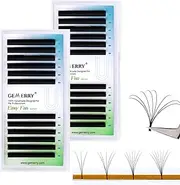 2 x Individual Eyelashes for Eyelash Extensions - Fan Forming - Volume Technology 8D 3D 9D 6D 2D Thickness 0.05D Curl Mix Lengths 8-14 mm False Eyelashes Natural Voluminous by Gemerry (2 x 0.05-D-Mix)