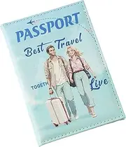 [Acunny] Passport Cover for Travel, Passport Case, Print Pair Passport Cover, Waterproof, blue, Zwei Personen, See description