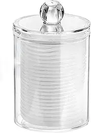 Cotton Ball Holder - Clear Acrylic Makeup Cotton Organizer Jar,Bathroom Storage Canister Jar for Cotton Round Pads Swabs