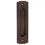 Deco Sliding Door Flush Pull, Antique Brass