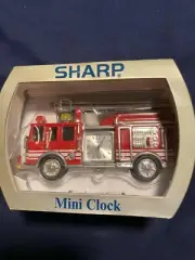 NEW Sharp Mini Clock Fire Engine Truck Needs Battery Collectible