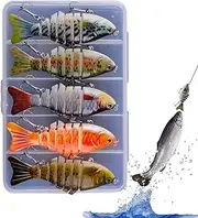 Jointed Swimbait - Jointed Fishing Lures | 3.94inch Multi Joint Soft Bait 5X Lifelike for Saltwater Freshwater Trout Lakes Rivers