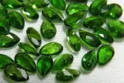 3x5mm Natural Chrome Diopside Pear Faceted Gemstone Cut from Natural Rough
