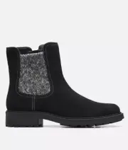 Clarks Womens Opal Sky Black Suede Boots size 6.5 M
