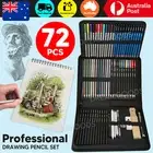 Art Sketch Pencils Oil Drawing Colouring Graphite Charcoal Pencil 72pcs Set