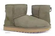 UGG Classic Mini II Antilope Suede Fur Boots Womens Size 7 -NIB-