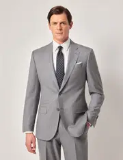 Hawes & Curtis Light Grey Stripe Italian Wool Tailored Fit Suit Jacket | 1913 Collection Size: 48 (EU 58)