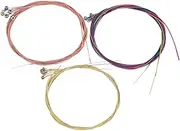 FUNOMOCYA 3 Sets Folk Guitar Strings Yellow Brass Copper Acoustic Guitar Strings Bright Tone Soft Comfortable to Play