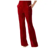 Steve Madden SZ. S Retro 60's Boho Mercer Crushed Red Velvet Pants NEW
