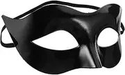 Toddmomy 1pcs Black Masquerade Masks Costume,Classic Vintage Venetian Mens Mask Black Half Face Masquerade Mask for Theme Party Halloween Party