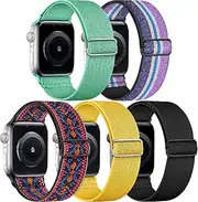 Cangroo 5 Pack Stretchy Nylon Band Compatible with Apple Watch Bands 40mm 41mm 42mm 44mm 45mm 49mm 38mm for Women Men, Elastic Loop Bands for iWatch SE2 SE, Ultra 2 1, Series 9 8 7 6 5 4 3 2 1