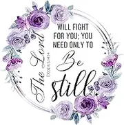 Fabric Panel 14"x14" Exodus 14:14 Scripture 100% Cotton Quilting Sewing Panel Square SC277