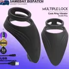 Remote Control Vibrating Penis Cock Ring Massager Double Rings Couples Sex Toy