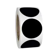 120pcs/roll Black PVC Labels Stickers 2 Inch 5CM Round Shaped Handwritten Stationery Stickers