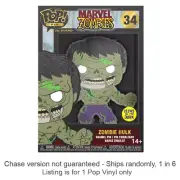 Funko Pop Enamel Pin with Stand Marvel Comics Zombie Hulk Glow in the Dark