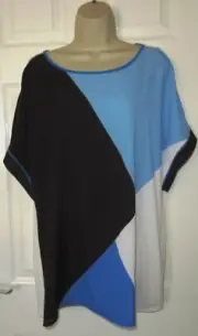 NEW WomensNEXTblue mix stretch woven longline top blouse size 22