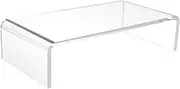 Clear Acrylic Desktop Monitor Stand for Home Office Height Riser for Computer Screens Space Saving Design Durable and Stylish Enhances Eye Comfort and Desk