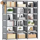 Bookshelf,18 Cube Storage Organizer,Extra Large Book Shelf 18-Cube Grey