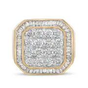 Men's 3 CT. T.W. Multi-Diamond Octagonal Frame Ring in 10K Yellow Gold